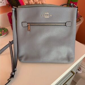 🩵Coach Rowan File bag Twilight~Blue/Gray Leather crossbody Bag
